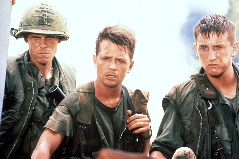 Don Patrick Harvey, Michael J. Fox, and Sean Penn in 'Casualties of War'Credit: Sunset Boulevard/Getty