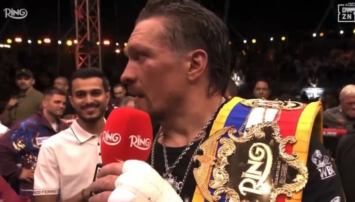 Oleksandr Usyk says his family is texting him from Ukraine that they are currently under Russian bombing. 24.05.2026