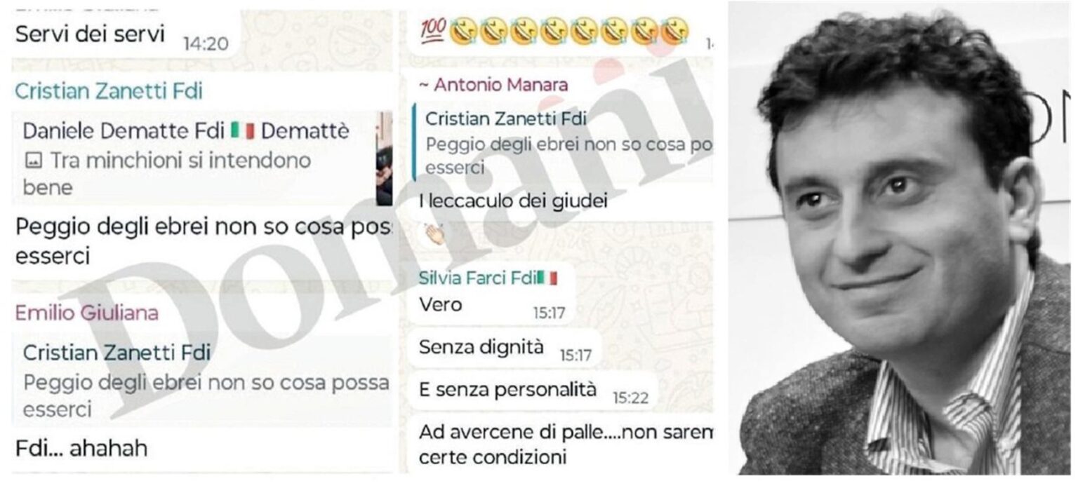 The case of the anti-Semitic chats of the FdI leaders: «I don't know what's worse than the Jews», «Jews ass kisser», «if they had the p... things would be different»