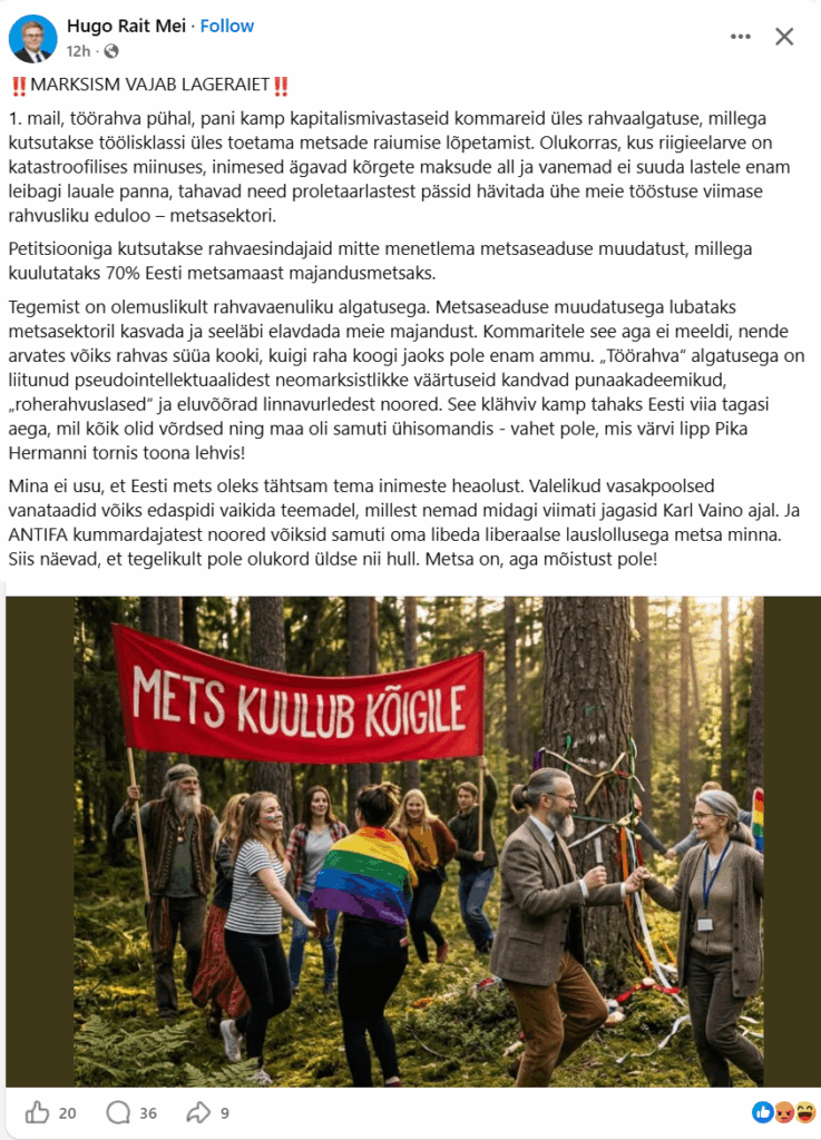 Patriotic Hugo Rait Mei again doing "le epic troll level" political humor.