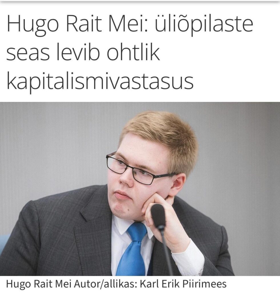 Hugo Rait Mei warned against anti-capitalism. At the same time, a new sports specialist position was created for him in Mustamäe