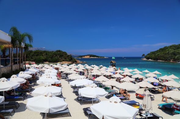 Beach infrastructure in Ksamil Albania
