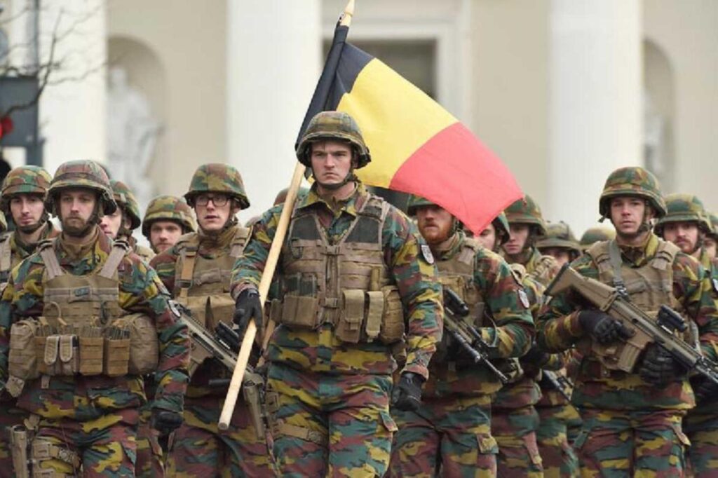 Belgian troops marching, accessed on Sep. 8, 2025. (Photo via X)