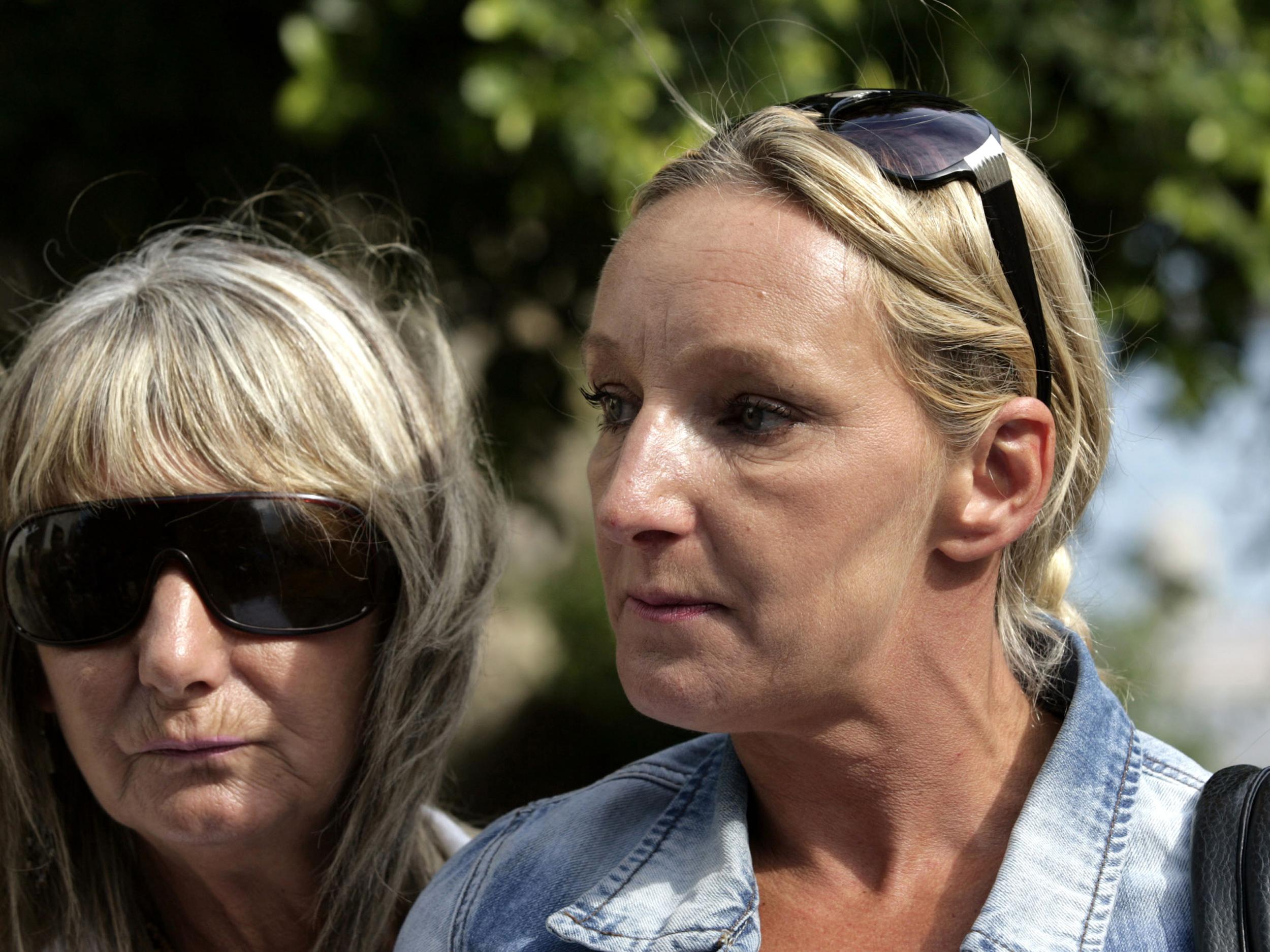 Kerry Needham, 41, mother of Ben Needham and his grandmother Christine (L) are seen outside the police station on the island of Kos, in Greece, on October 22, 2012