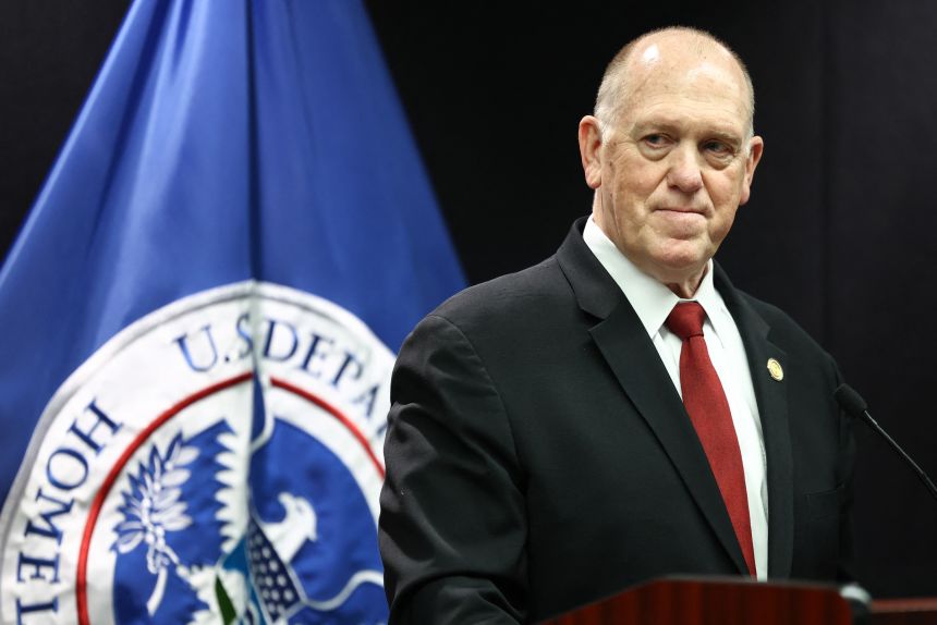 White House 'border czar' Tom Homan speaks during a press conference at the Bishop Henry Whipple Federal Building in Minneapolis, Minnesota, on February 4.