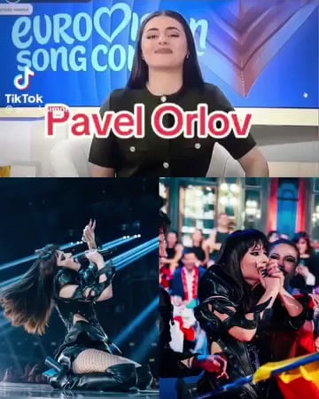One of the jurors of the Republic of Moldova at Eurovision. He is asked in Romanian, but he answers in Russian.