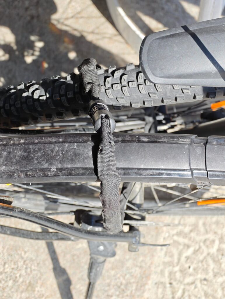 Someone locked their bike to my bike while I was at the store.
