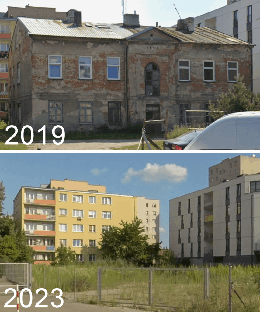 Before and after in Siedlce Poland.
