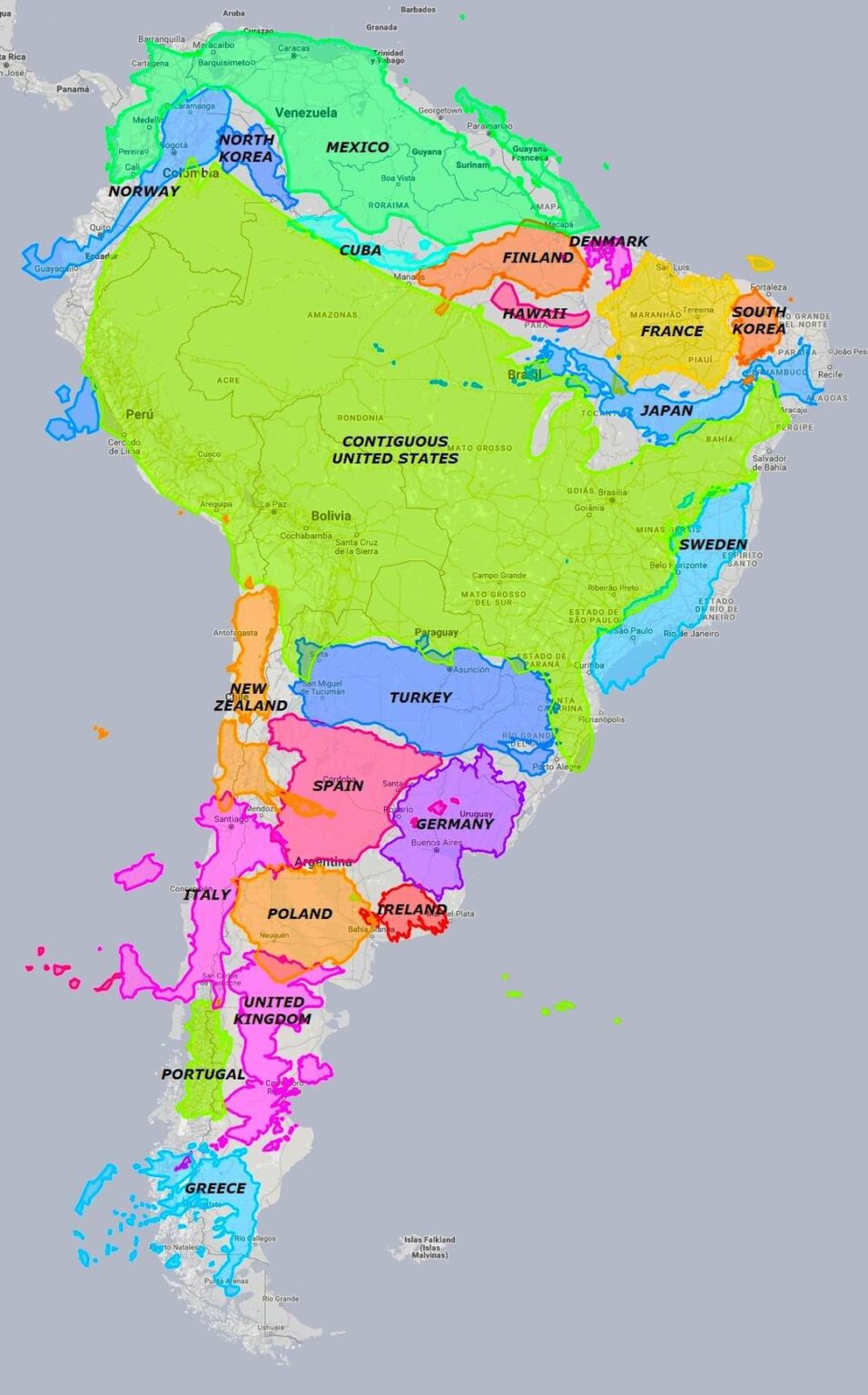 South America is much bigger than most people realize