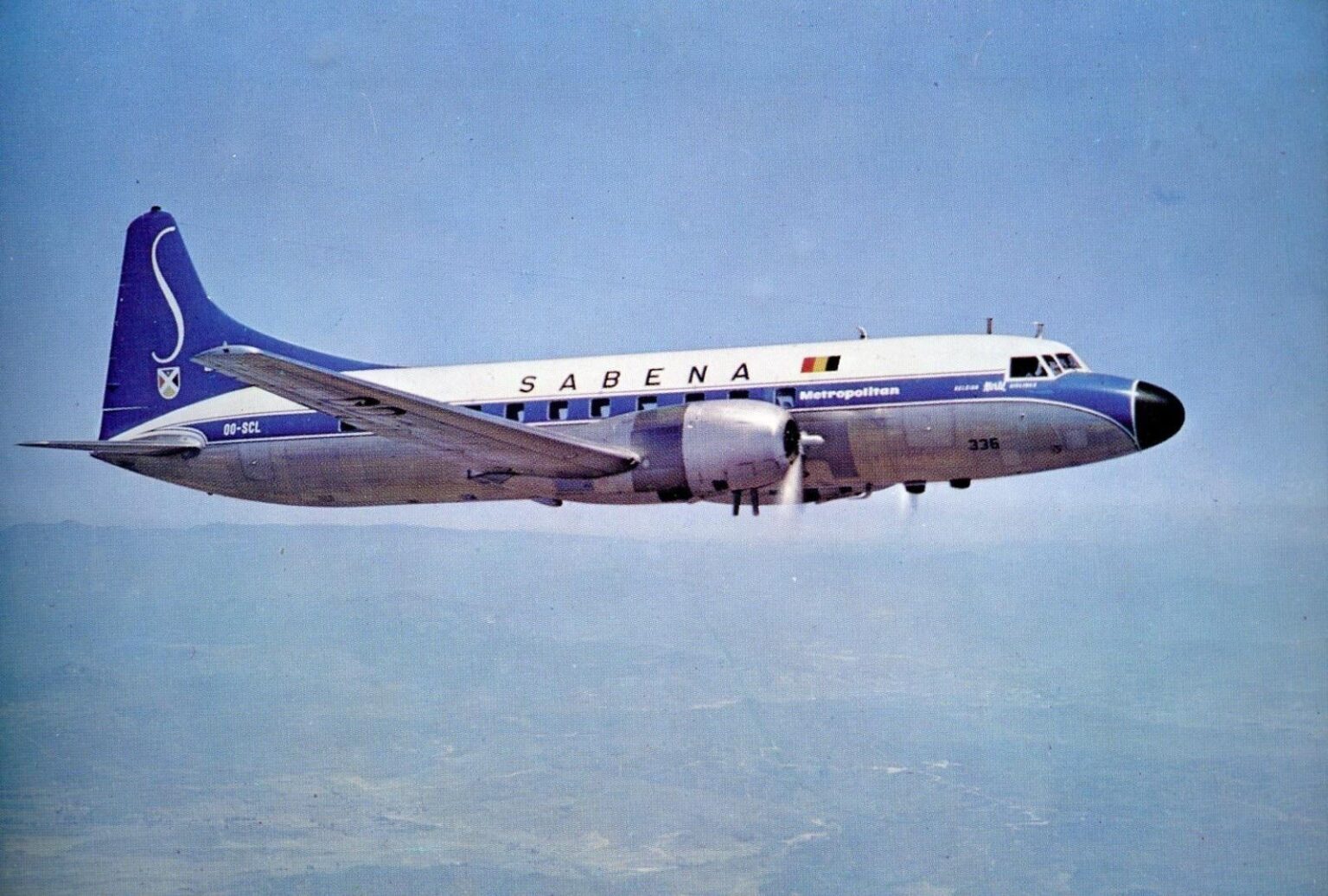 Sabena Convair 440 Postcard