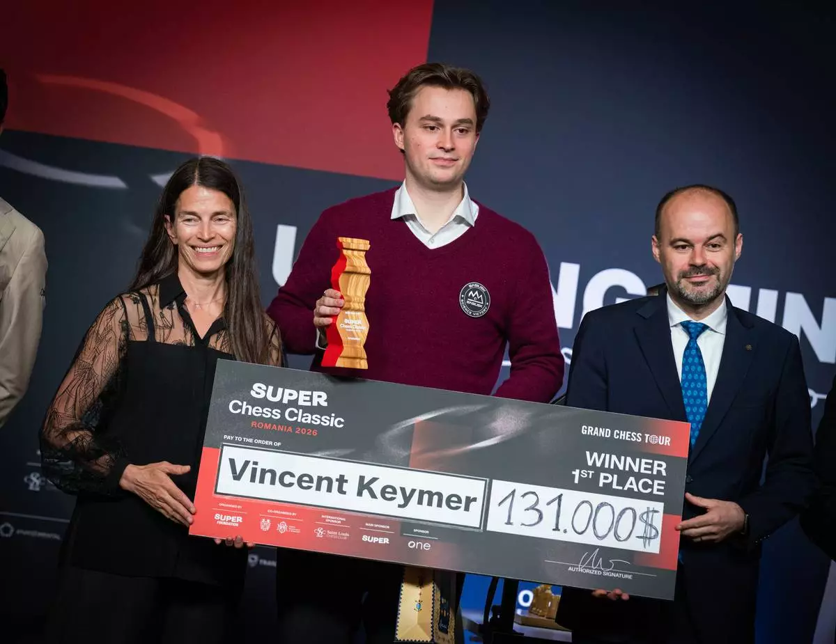 Grandmaster Vincent Keymer from Germany captured the title at the Super Chess Classic Romania during the second leg of the 2026 Grand Chess Tour.