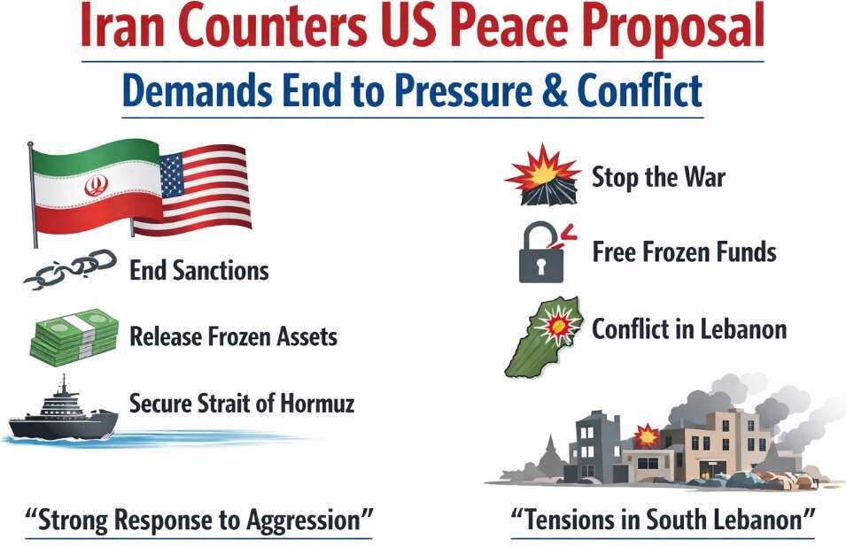 Iran Counters US Peace Proposal, Demands End to Pressure and Regional Conflict