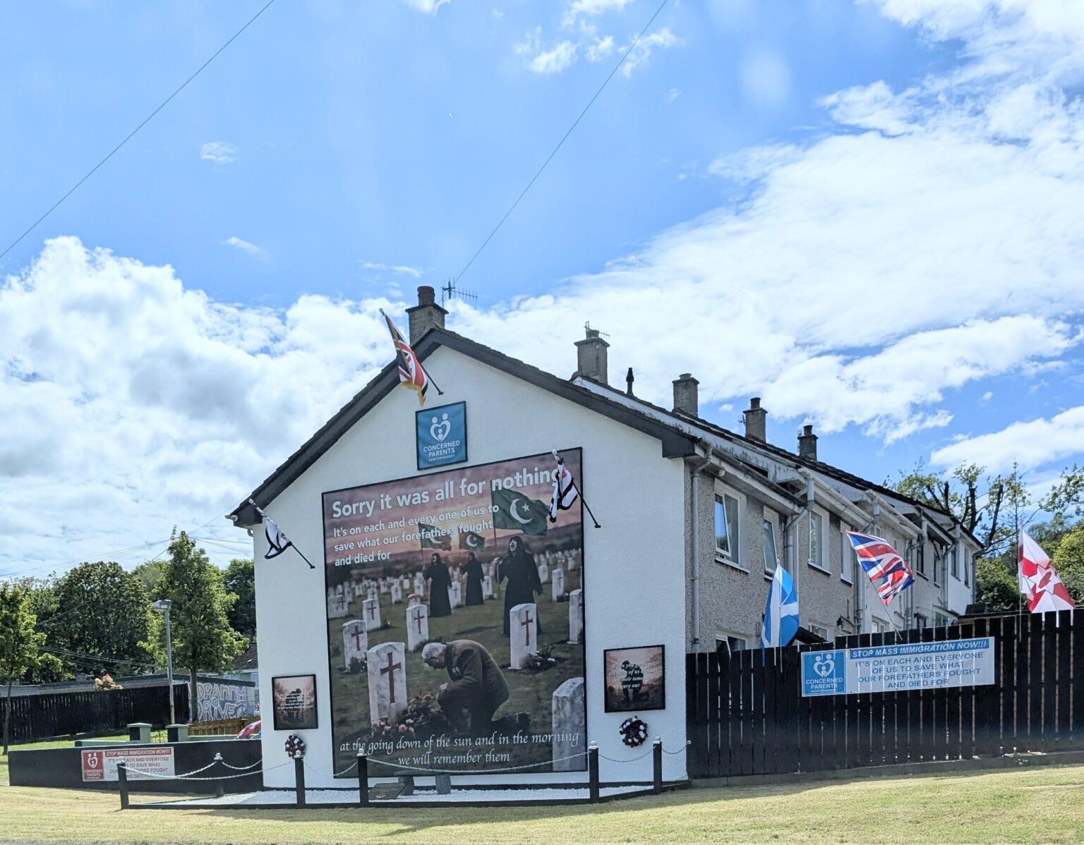 Mindboggling anti-immigrant mural in Newtownabbey