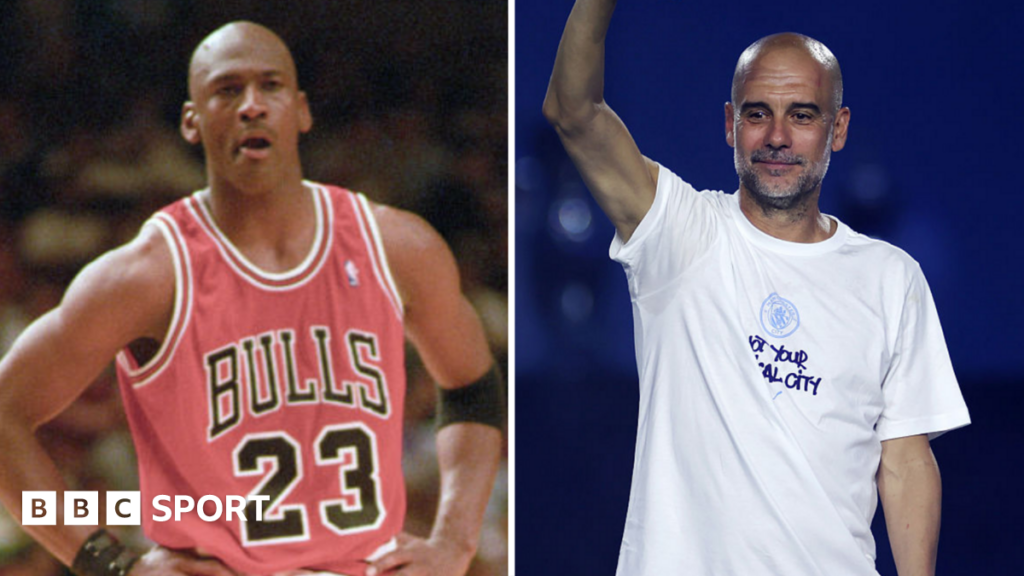 Michael Jordan leads star names at Pep Guardiola’s Man City leaving party A split picture of Michael Jordan and Pep Guardiola