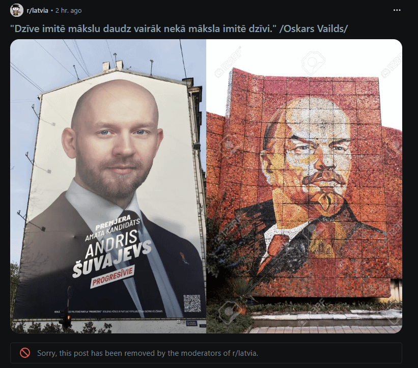 Mods on this subreddit delete critical or even mildly ironic posts about progressives! Ironic pity for other parties (eg Schleser) - they are left undeleted!