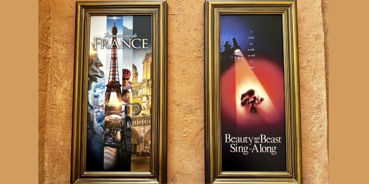 posters for the Impressions de France and the Beauty and the Beast Sing-Along films