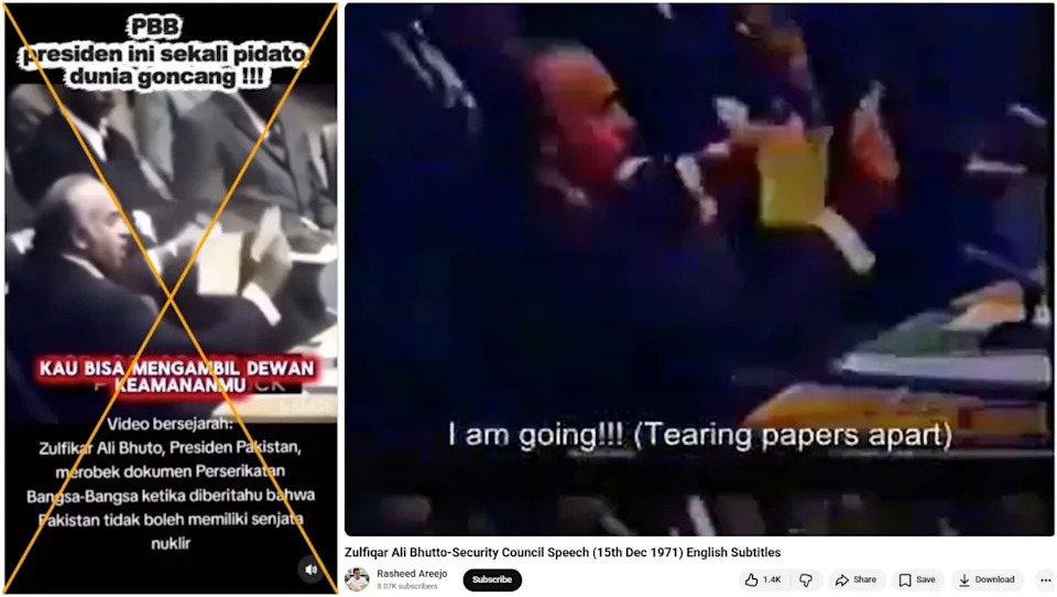 <span>Screenshot comparison of the misleadingly shared video (L) and the December 2007 YouTube video</span>