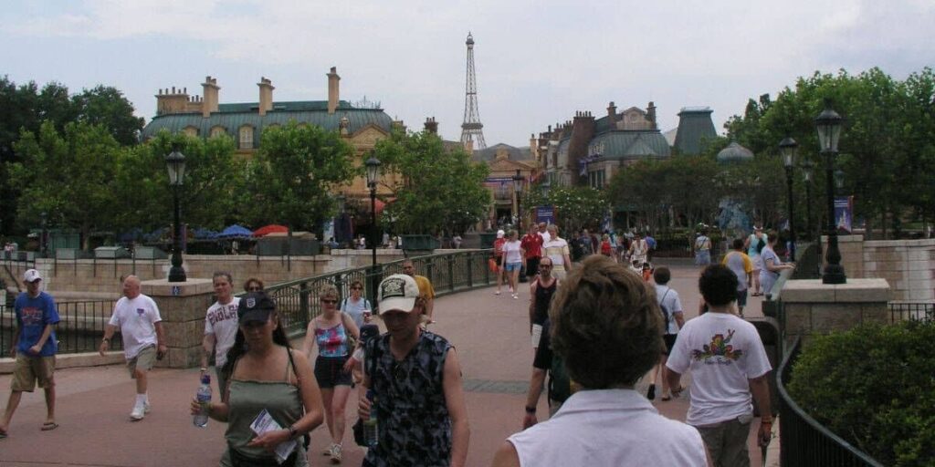Disney Confirms Replacement for France World Showcase Attraction at EPCOT Guests walking toward the France World Showcase Pavilion at EPCOT