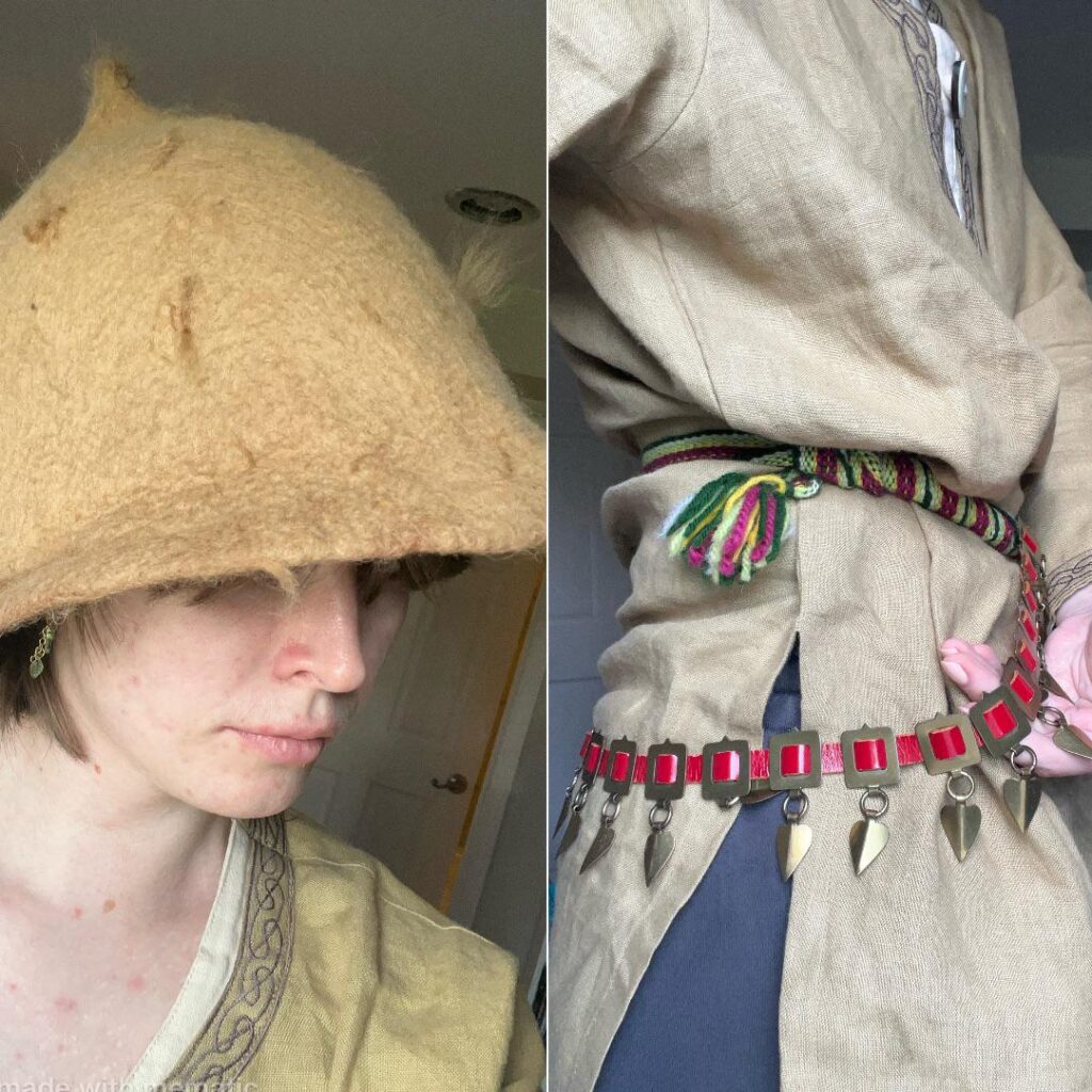 I received a Sauna hat and Finnish knife belt from my grandmother.