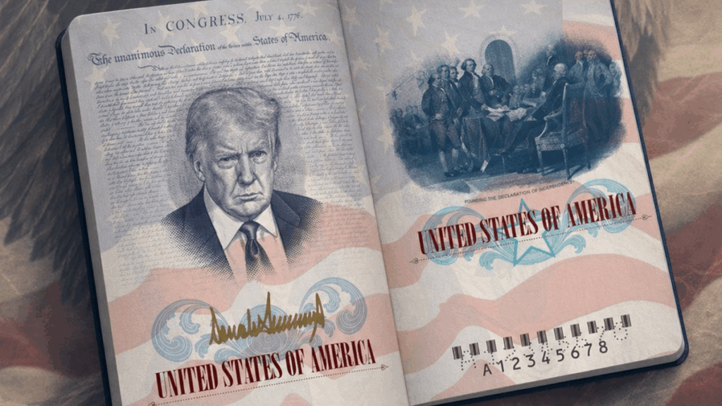 To celebrate 250 years of US independence, you can get a passport with Trump's face on it.
