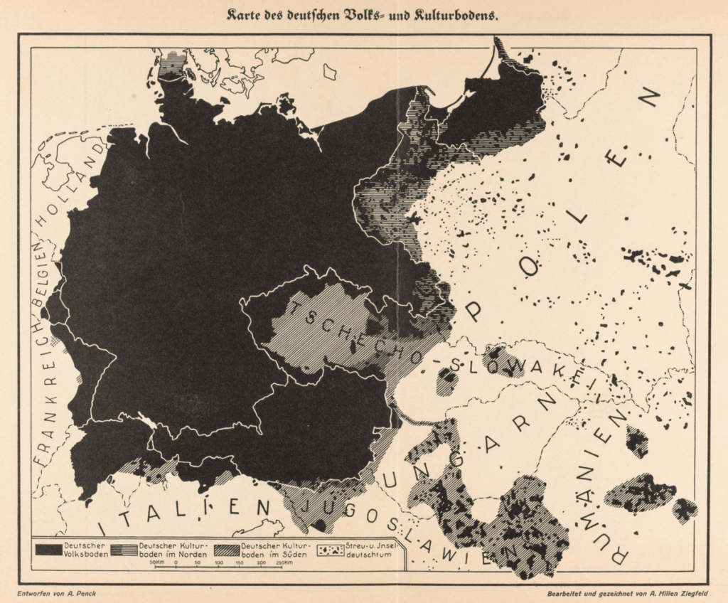 Claimed cultural German borders in 1929