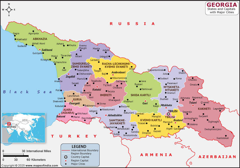 Georgia State and Capital Map