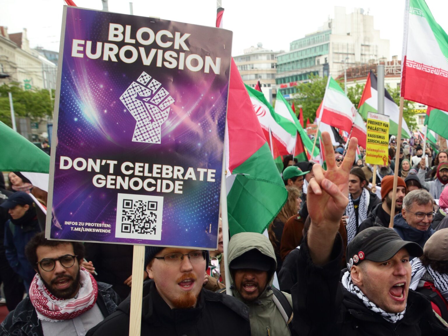 Thousands protest at Eurovision final as five countries boycott over Israel | Protests News Thousands protest at Eurovision final as five countries boycott over Israel | Protests News