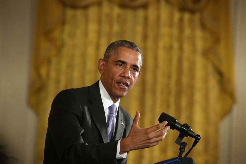 President Barack Obama speaks during a news conference regarding a nuclear deal with Iran, in the East Room of the White House on July 15, 2015.