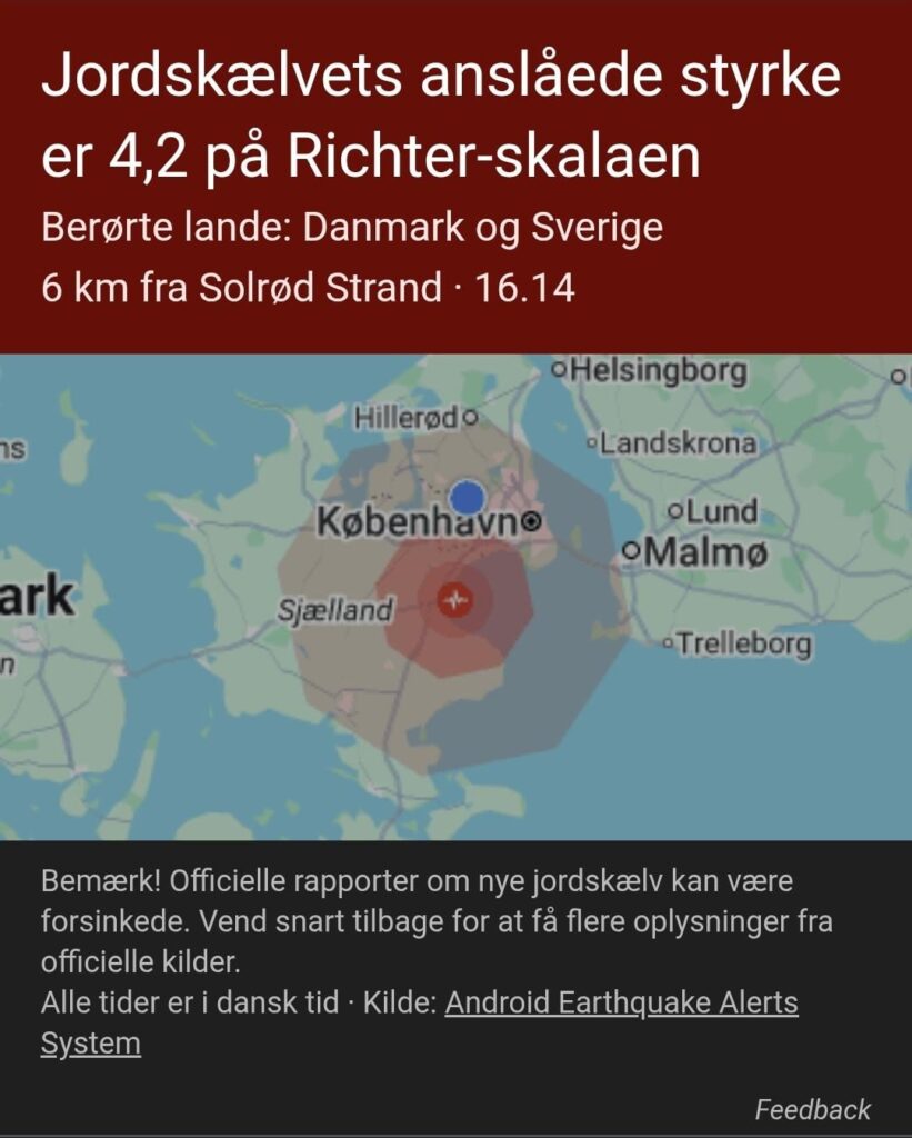 Today we had the first earthquake in Denmark since 2008