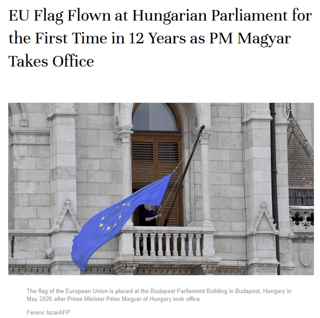 History repeats itself: Hungary 2026: for the first time since 2014, the flag of the European Union was raised on the parliament building. Estonia 2021: after the fall of EKREIKE, the flag of the European Union was brought back to the Riigikoku.
