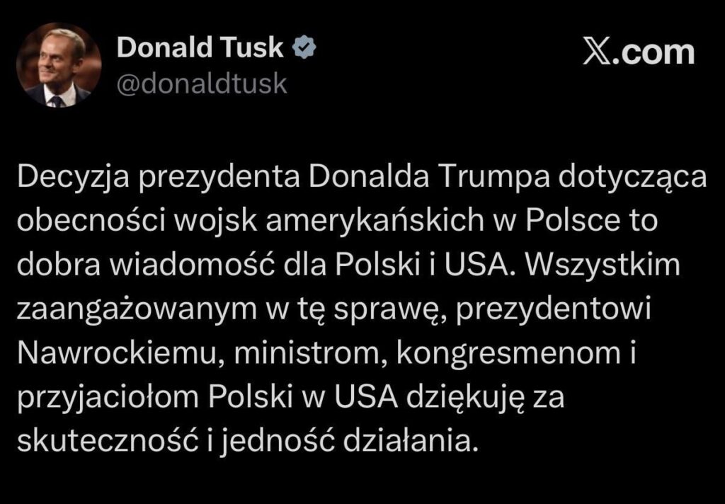 Donald Tusk thanks President Nawrocki