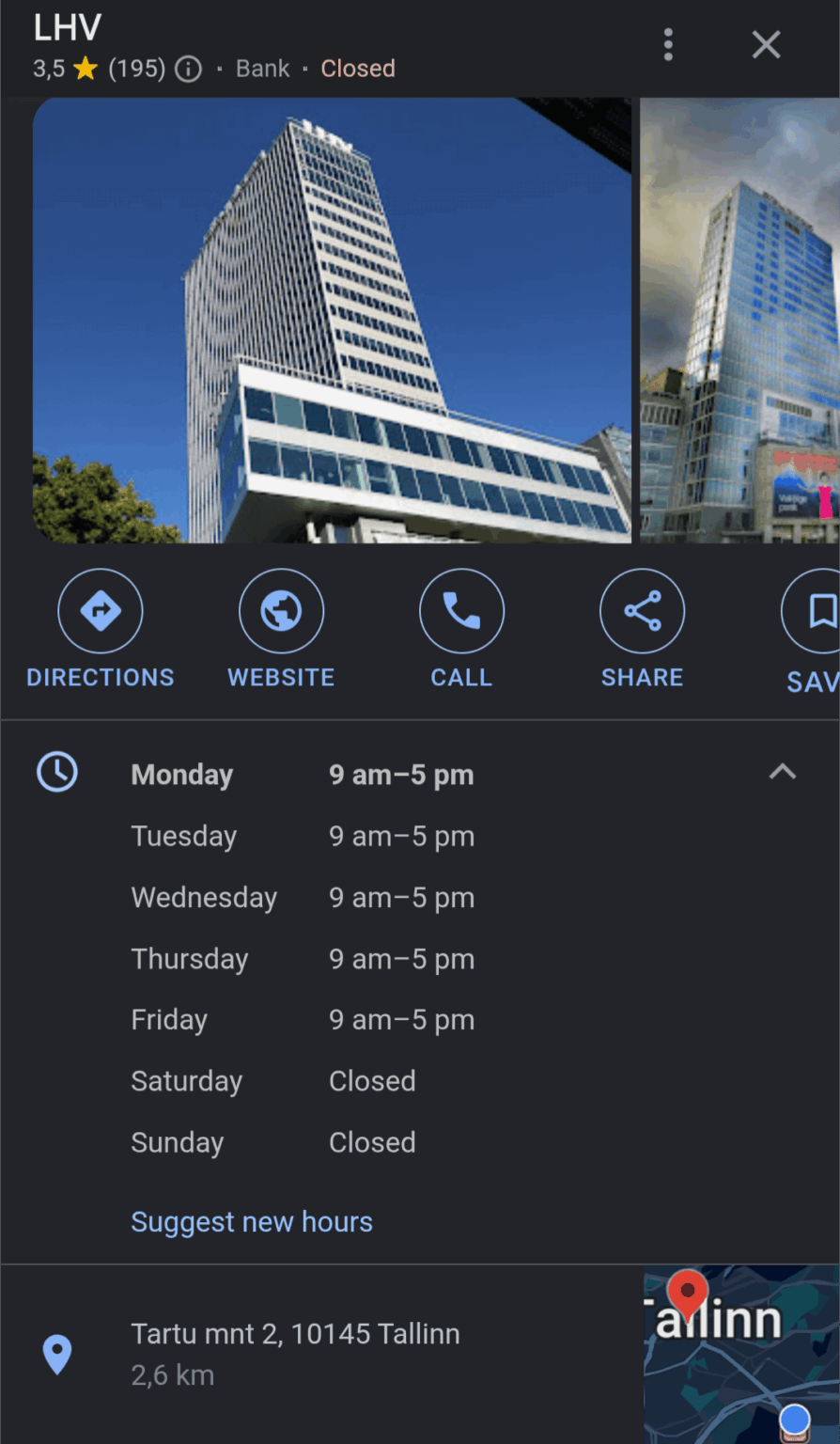 Why is the LHV office closed on Sundays?