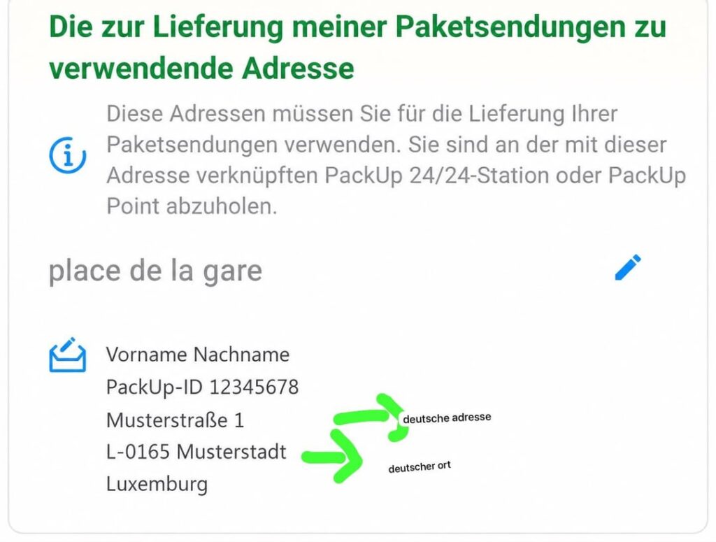 Using PackUp Luxembourg as a German – which address do I have to provide? Using PackUp Luxembourg as a German – which address do I have to provide?