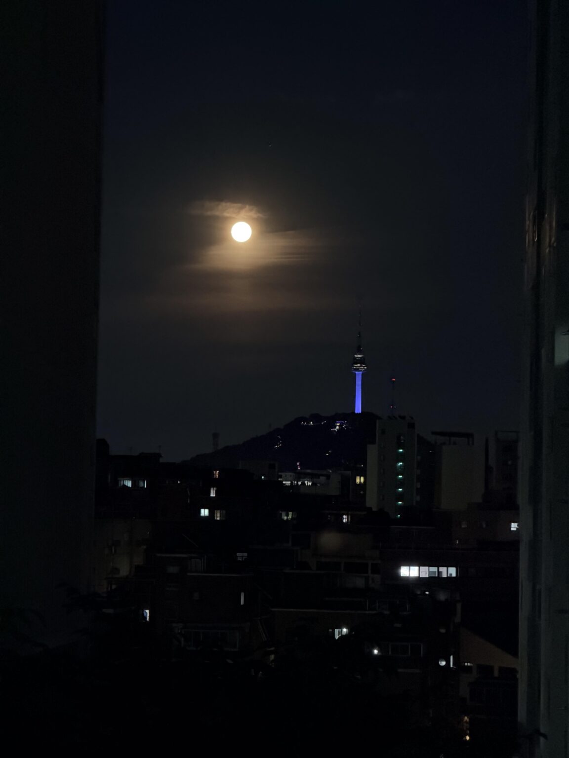 Full moon with tower