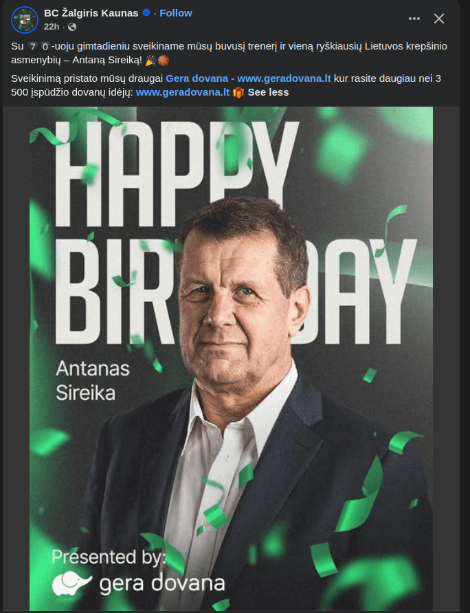 Maybe we can at least not put advertising in the greetings?