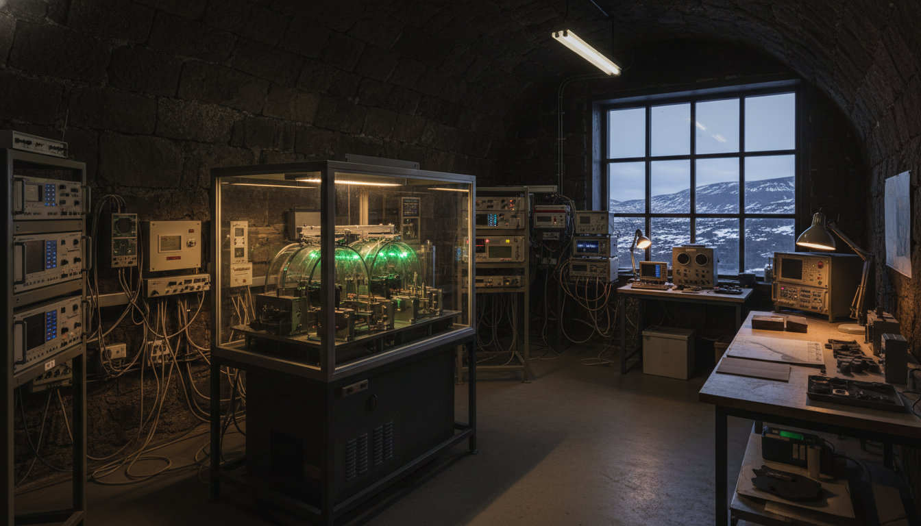 Seismographs and volcanic monitoring equipment at a scientific base