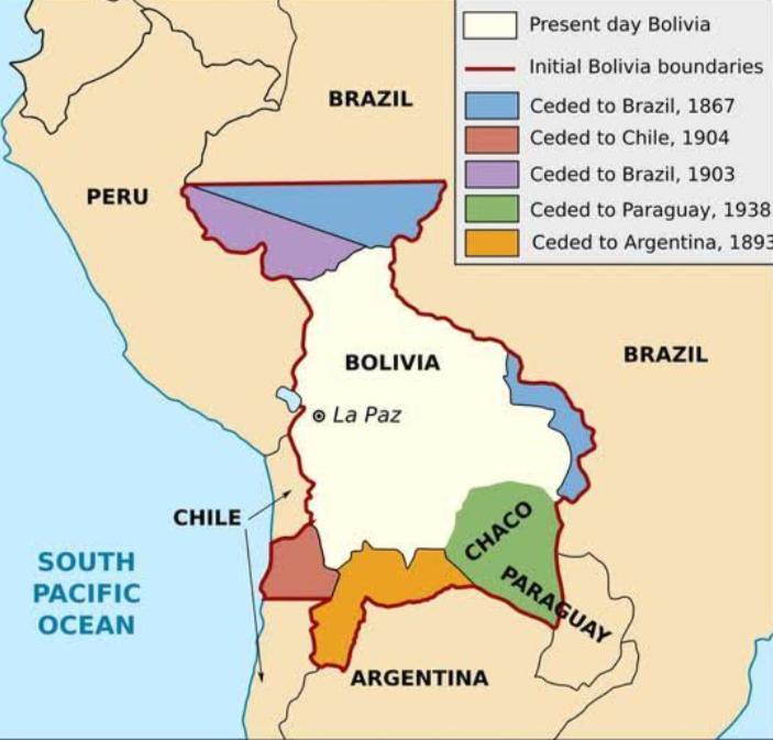 All territories Bolivia has ever lost