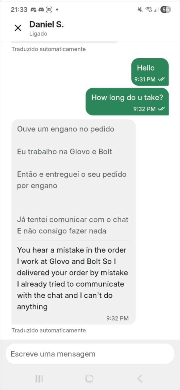 Courier with strange conversation Courier with strange conversation