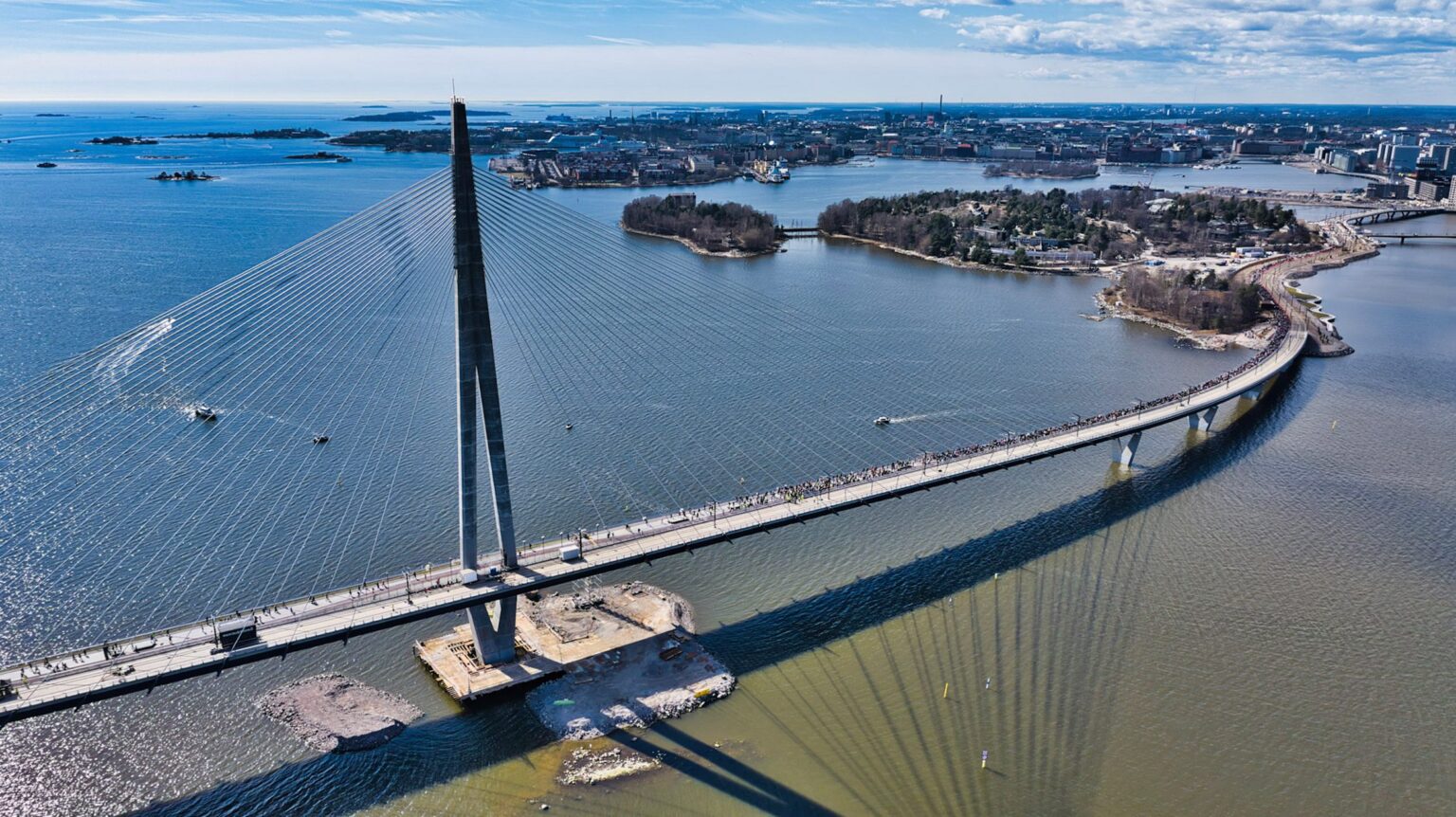 Dezeen Agenda features the completion of Finland’s longest bridge Kruunuvuori Bridge by WSP