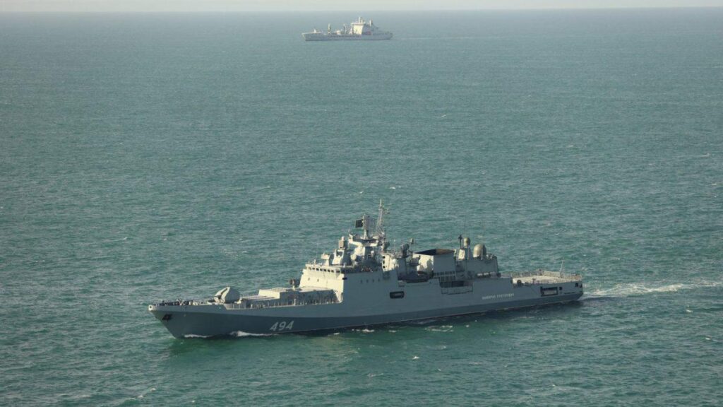 Russian frigate spotted in UK waters as Putin brazenly steps up his 'grey war'
