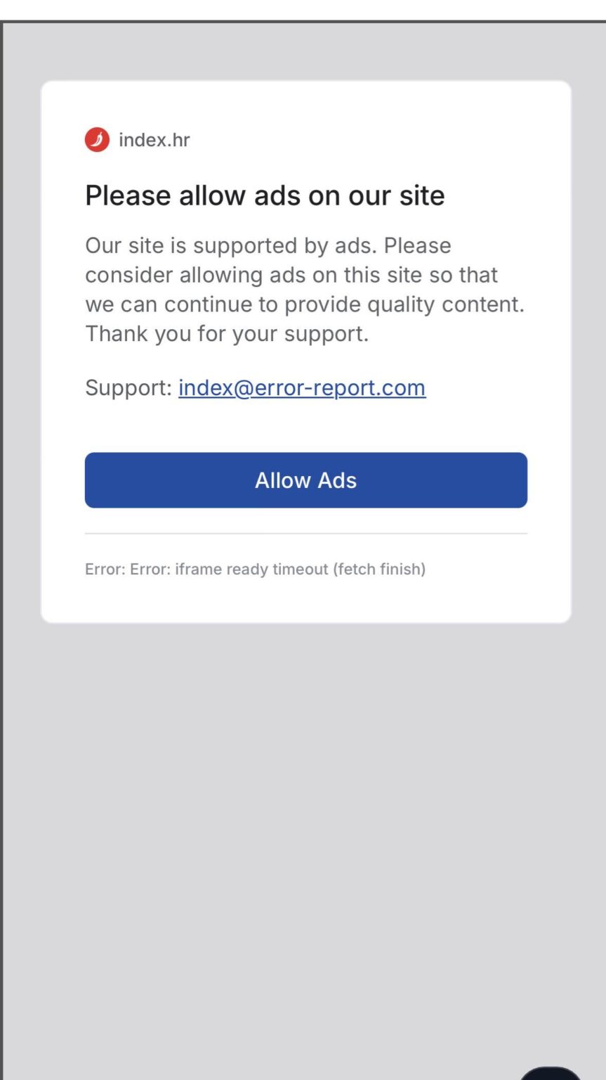 Index started to block access if you have adblocker