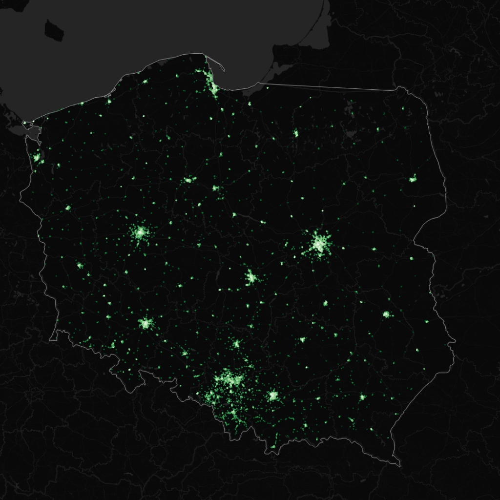 Map of every Zabka in poland.