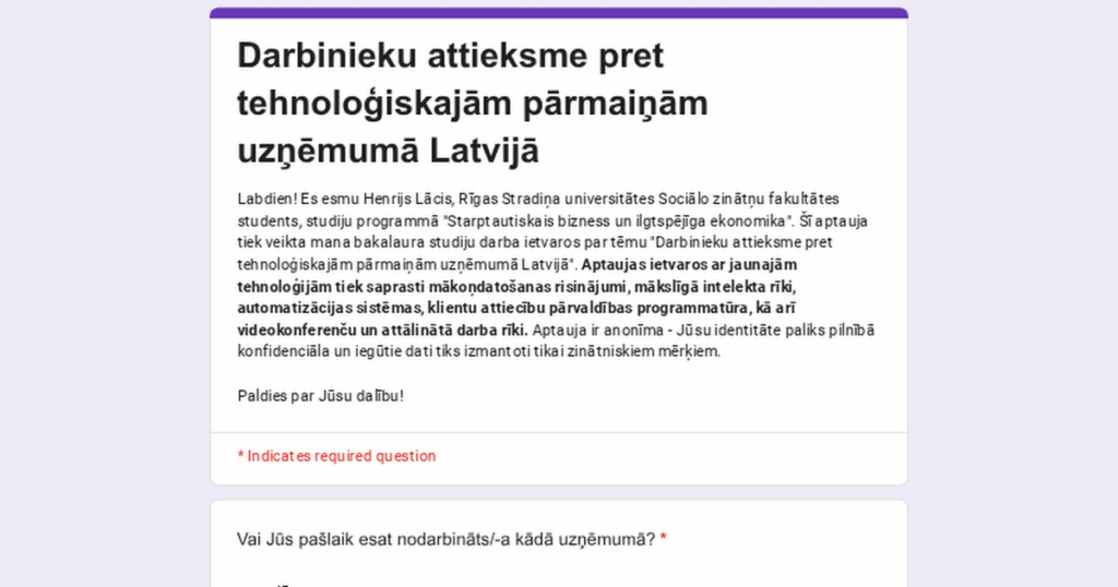 Questionnaire for Study work!