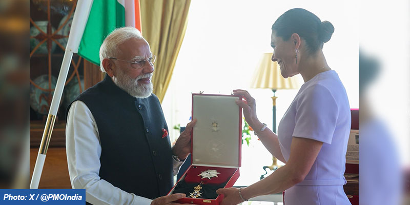 PM Modi receives Sweden’s ‘Royal Order of the Polar Star, Degree Commander Grand Cross’ PM Modi receives Sweden’s ‘Royal Order of the Polar Star, Degree Commander Grand Cross’