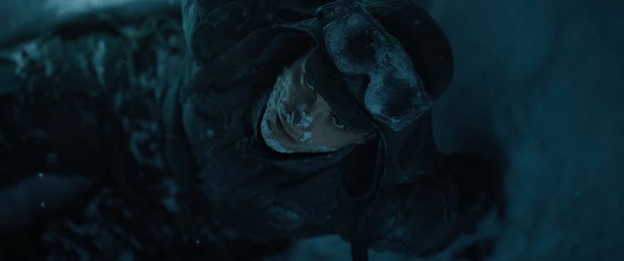 Character inside blue ice cave filmed in Iceland for Mickey 17 movie in 2025. Character inside blue ice cave filmed in Iceland for Mickey 17 movie in 2025.