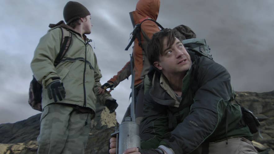 Brendan Fraser in the movie Journey to the Center of the Earth, shot in Iceland Brendan Fraser in the movie Journey to the Center of the Earth, shot in Iceland
