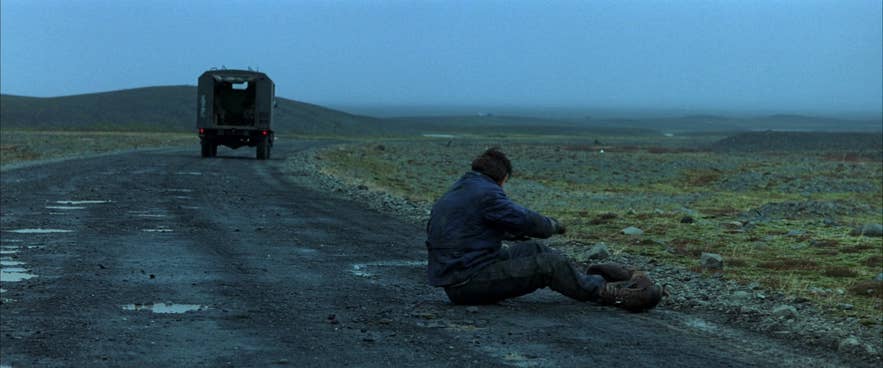 Christian Bale as Bruce Wayne in Batman Begins, shot in Iceland Christian Bale as Bruce Wayne in Batman Begins, shot in Iceland