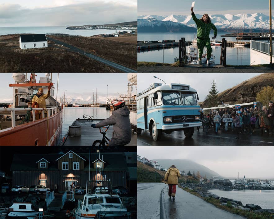 Shots of Husavik from the movie Eurovision Song Contest: The Story of Fire Saga which was shot in Iceland Shots of Husavik from the movie Eurovision Song Contest: The Story of Fire Saga which was shot in Iceland