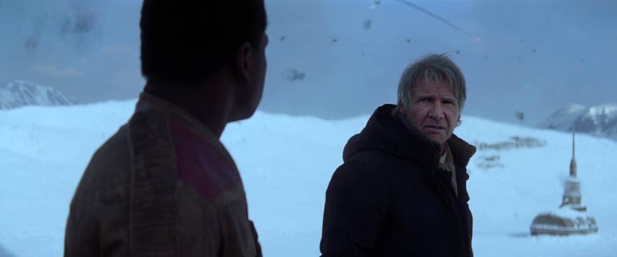 Harrison Ford as he appears in Star Wars: The Force Awakens, partially shot in Iceland Harrison Ford as he appears in Star Wars: The Force Awakens, partially shot in Iceland