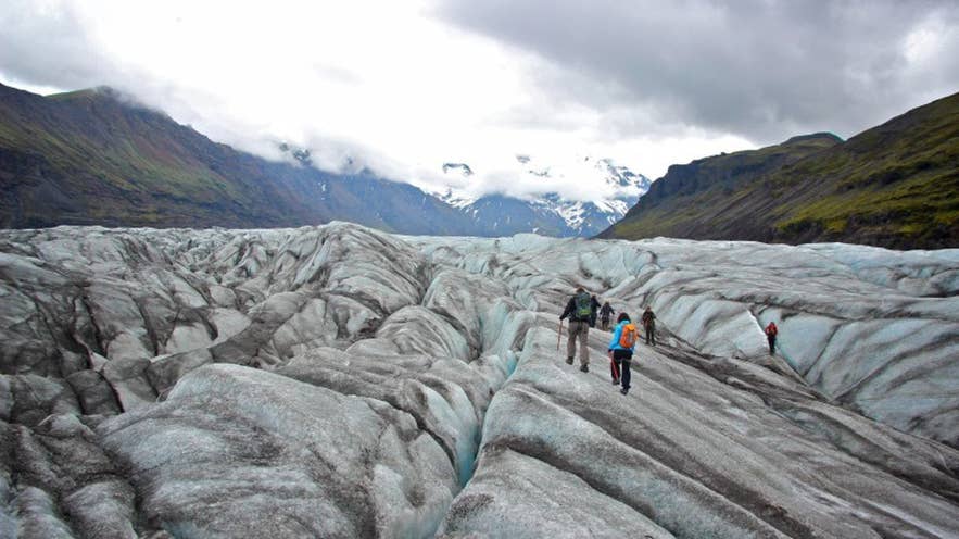 Svínafellsjökull in Iceland is great for glacier hikes. Svínafellsjökull in Iceland is great for glacier hikes.